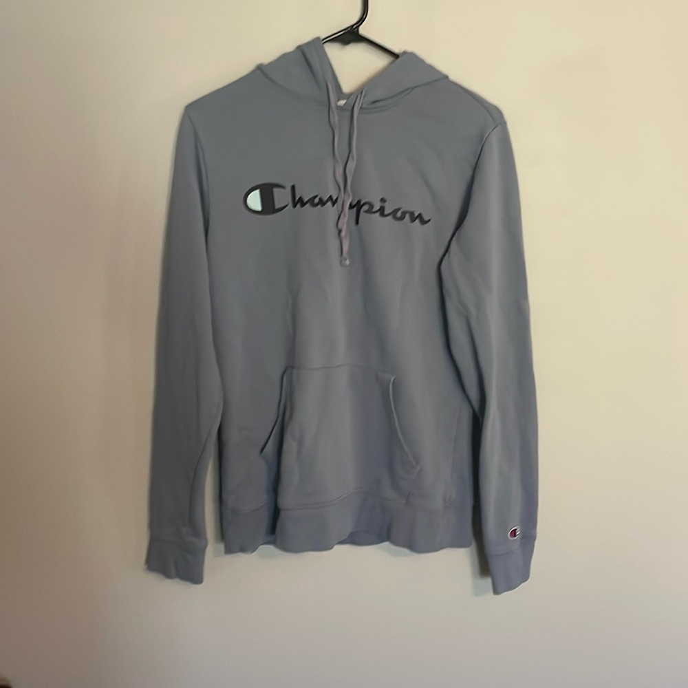 Champion mens small light blue hoodie